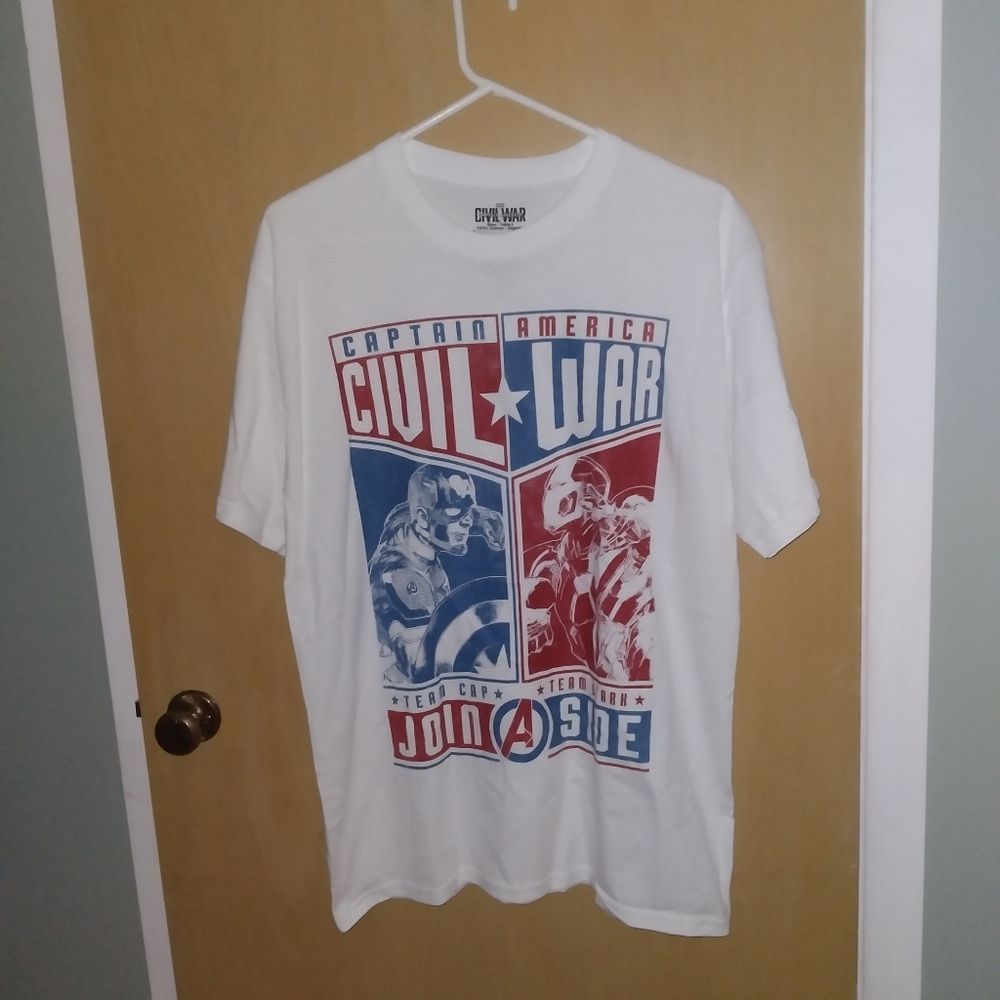 Marvel Captain America Civil War Graphic Tee - White, Red, Blue